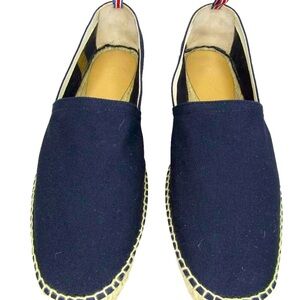 NEW CASTANER  Pablo Canvas Espadrilles Flats Slip On Shoes Navy Blue Size 9.5